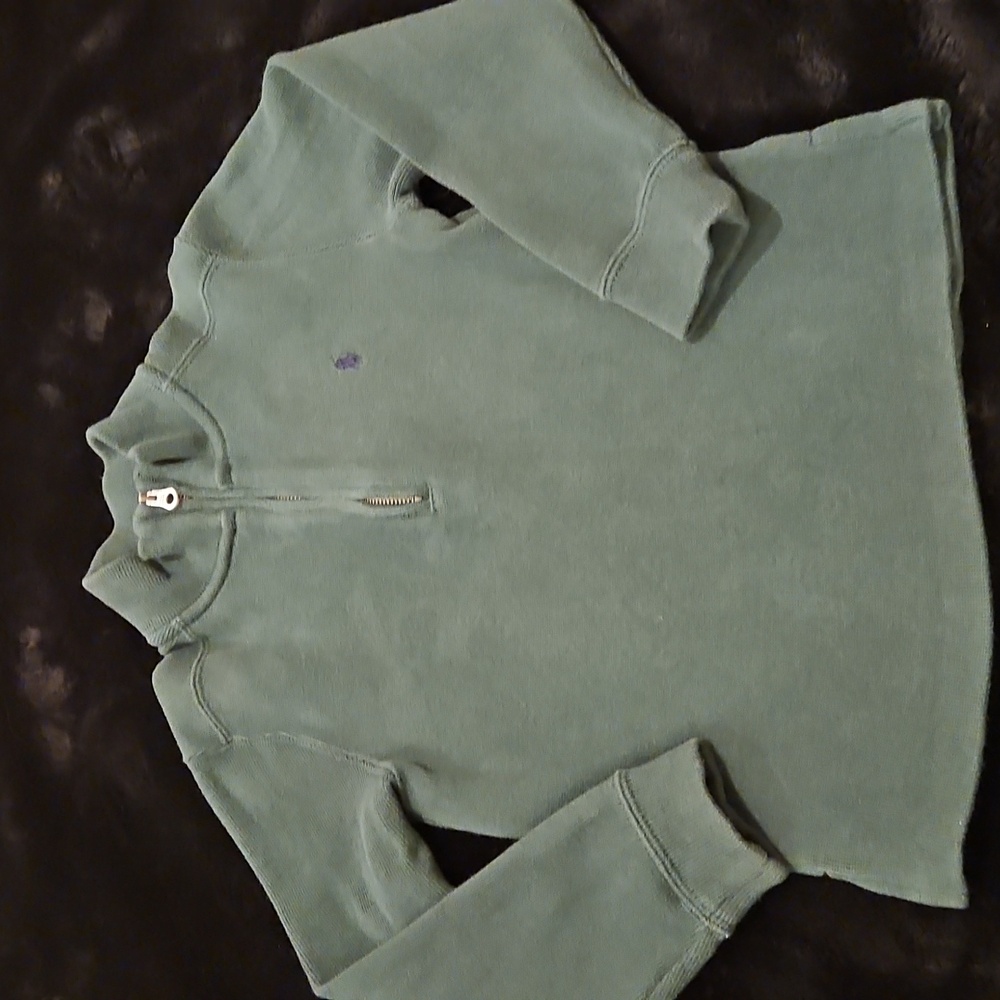 Polo Ralph Lauren Green Quarter-Zip Pullover Sweater - Sz 6